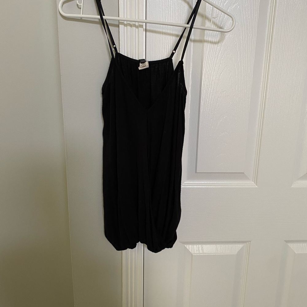 Black blouse with front slit